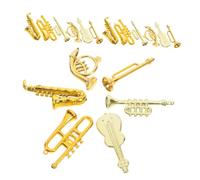 SOIMISS 48 Pcs Miniature Musical Instrument Set Plastic Trumpet Violin Saxophone French Horn for Dollhouse Decor Musical Succulent Garden Accessories