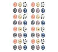 SOIMISS 48Pcs Mixed Color Resin Lady Head Cameo Flat Back Embossed Ornaments DIY Cabochons for Jewelry Making Glossy Resin Decor Accessories for Crafting and Hair Embellishments