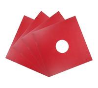 SOIMISS 4Pcs 12-Inch Vinyl Record Protective Sleeves Outer Covers Red 350G Kraft Paper and Hole Vinyl Record Album Storage Bags for Collection Preservation