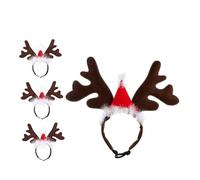 SOIMISS 4pcs Adjustable Pet Christmas Headband with Creative Reindeer Antler Design for Cats and Dogs Festive Holiday Headdress for Year Parties and Seasonal Dress-up
