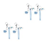 SOIMISS 4pcs Alpaca Resin Keychains Keyring Ornaments Rainbow Pendant Bag Decor Key Holder
