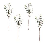 SOIMISS 4pcs Artificial Cotton Flowers Artificial Cotton Set Fabric and Iron Material Looks Natural and Fresh Easy to Take Care of Modern Pastoral Nordic Style for Indoor Wall Decorations