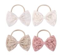 SOIMISS 4Pcs Bow Hair Ties for Elastic Hair Scrunchies with Decorative Bow for Parties Showers and Everyday Wear Comfortable Stylish Hair Bands Bright Colors