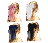 SOIMISS 4pcs Bowknot Hairpin Large Hair Clip Satin Metal Simple Delicate Design for Women Elegant Style Suitable for Parties Banquet