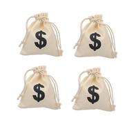 SOIMISS 4pcs Canvas Drawstring Pouches Small Coin Bags with Creative Letter Pattern Design Easy to Store and Carry for Holiday Parties and Birthday Parties