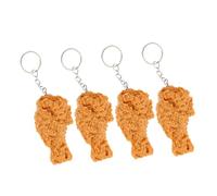 SOIMISS 4pcs Chicken Leg Keychain Set Cute Fried Chicken Keychains for Car Keys and Bags Fun Idea