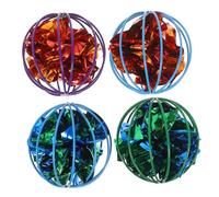 SOIMISS 4pcs Colorful Cat Crinkle Balls Interactive Cage for Indoor Cats Reusable Paper Noise-making Balls Stimulate Curiosity and Encourage Play