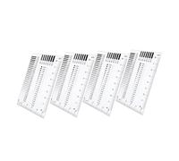 SOIMISS 4pcs Crack Measurement Tool Transparent Plastic Ruler with Defect Chart for Scratch Inspection Measurement Lightweight Design for Professionals Various Industries