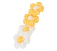 SOIMISS 4pcs Crocheted Floral Appliques DIY Garment Accessories Lightweight Yarn Flower Decor for Hair Clothes Phone Case Craft Embellishments White Yellow