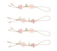 SOIMISS 4pcs Cute Acrylic Flower and Star Keychain Phone Charm with Compact Design and Secure Attachment, Artistic Floral Lanyard Hand Strap for Women