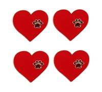 SOIMISS 4pcs Cute Enamel Heart Pin Badges Paw Print Brooch Women's Fashion Accessories for Clothing Bag Coat