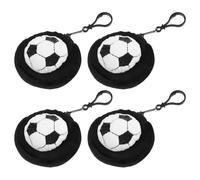 SOIMISS 4pcs Cute Plush Change Purse Soccer Coin Storage Bag Spherical Soft Plush Material Gentle Protection Earphone Storage with Buckle Sporty Style Travel on The Go