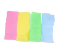 SOIMISS 4pcs Deep Cleaning Back Scrubber Soft Exfoliating Bath Towels for Body Neck Shoulders Lightweight Back Scrub Towels in Yellow Green Blue Rose Red for Home and Travel Use