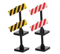 SOIMISS 4pcs DIY Small Building Blocks Traffic Warning Signs for Realistic Car and Train Traffic Sign Educational Role Play for Home and Classroom Learning