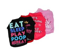 SOIMISS 4Pcs Dog Shirts for Small Dogs Summer Pet Apparel Lightweight and Comfortable Puppy Clothes Stylish and Easy to Wear Outfits for Daily Use and Special Occasions