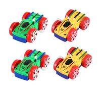 SOIMISS 4pcs Double-sided Cartoon Car Shape Wind-up for Educational Plaything Colorful Plastic Clockwork Playset Random Color