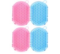 SOIMISS 4pcs Dual-Sided Meridian Massage Brushes Soft Bristle Pocket Palm Combs for Scalp Body Pet Care Portable Multi-Purpose Cleaning Massage Tool for Women Men Home Travel