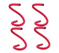 SOIMISS 4pcs Flexible Walking Cane Holder Clips for Walkers and Rollators, Easy Installation Iron and ENA Material Cane Holder for Seniors and Those with Limited Mobility, Red, Instant