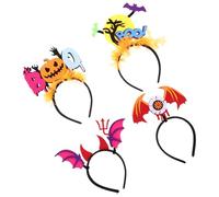 SOIMISS 4pcs Glow the Dark Halloween Headbands for Women Devil Bat Hairbands Pumpkin Eyeball Designs Comfortable Nonwoven Party Accessories for Halloween Celebrations