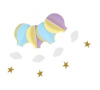 SOIMISS 4pcs Hot Air Balloon Garland Pastel Clouds Streamers for Creative Festival Decoration for Kindergarten Classroom Birthday Shower Events
