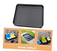 SOIMISS 4pcs Indoor Shoe Tray for Entryway with Dust Control Versatile Boot and Shoe Mat for Plants Pet Bowls Modern Black Plastic Storage Tray for Hallway and Home Decor