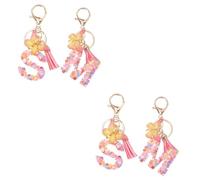 SOIMISS 4pcs Initial Letter Keychain Butterfly Bag Charm for Women Cute Key Chain Accessories for Purse and Backpack for Birthdays and Special Occasions