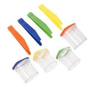 SOIMISS 4pcs Insect Observation Jars with Magnifying Lid and Tweezers Transparent Portable Magnifier Box for Outdoor Exploration and Science Learning Viewer for Collecting Bugs Leaves