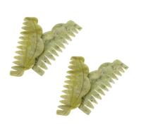 SOIMISS 4pcs Jade Massage Comb Stone for Head Caring Scalp Massage Brush Handheld Scalp Massager Gua Sha Scraping Tool for Hair Growth