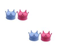 SOIMISS 4pcs Jewelry Box Crown Shape Earring Storage Wedding Anniversary Compact Holder Rosy