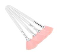 SOIMISS 4Pcs Long Handle Fan Brushes for Face Makeup Fluffy Highlighter Blush Applicators Professional Makeup Tools for Women for Foundation and Powder