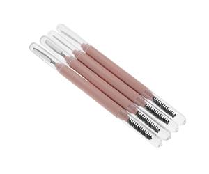 SOIMISS 4pcs Metal Eyebrow and Eyelash Brush Comb Set with Protective Cap, Stainless Steel Lash Separator Tool for Precise Brow Shaping and Mascara Grooming, Portable Makeup Accessory