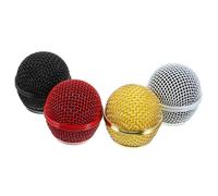 SOIMISS 4pcs Metal Microphone Replacement Grille Covers for Wireless Mic Sturdy Mic Heads in Black Gold Red White Easy to Install and Protect From Dirt and Debris