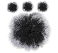 SOIMISS 4pcs Microphone Furry Windscreen Protective Cover with Artificial Fur Material for Effective Windshield and Saliva Blocking, for Lavalier and Handheld Microphones