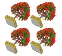 SOIMISS 4pcs Miniature Plastic Model Trees with Base for Village Architecture and Model Railway Accessories, Featuring Easy Assembly and Realistic Detailing for Diorama and Landscape