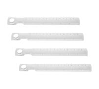 SOIMISS 4Pcs Multi-Functional Precision Plastic Rulers with 2X Handheld Magnifier, Portable Metric Measuring Tools for Students, Engineers, and Hobbyists, Anti-Smudge Scale for Drawing and