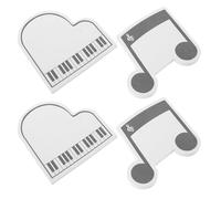 SOIMISS 4pcs Musical Notepads with Piano Note Shape, Portable Tearable Paper Sticky Memo Pads, Creative Music Themed Stationery for Classroom and Music Teachers, 50 Pages Each