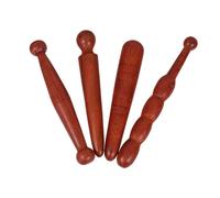 SOIMISS 4pcs Natural Wood Foot Massage Sticks for Reflexology Smooth Scraping Massager with Cylindrical Round Pin and Gourd Shapes Easy to Use for Home and Professional Foot Therapy