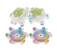 SOIMISS 4pcs Parrot Chewing Interactive Rotating Spinner Bells Bird Chew Stick Parrot Running Wheel Funny Bird for Parakeet Budgies Cockatiels Cage Enrichment