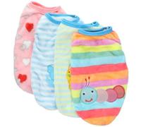 SOIMISS 4pcs Pet Thermal Vest for Small Dogs Autumn Winter Dog Clothes Cartoon Cat Design Warm Fleece Coat Pet Supplies for Cold Weather