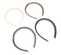SOIMISS 4pcs Plastic Comb Headbands Non Slip with Secure Fit, Retro Tooth Comb Style Headbands for Women and Men, for Yoga and Daily Hair Styling