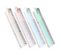 SOIMISS 4pcs Plastic Folding Ruler Lightweight Multifunctional Geometric Drawing Tool with Centimeter Scales Flexible Measuring Instruments for Students Classroom and Homework Use
