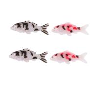 SOIMISS 4pcs Realistic Koi Fish Figurines Resin Aquarium Decorations Colorful Simulation Fish Sculptures for Garden Ponds Fairy Garden Durable and Lifelike Home Decor