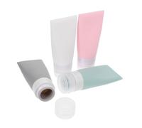 SOIMISS 4Pcs Refillable Travel Silicone Bottles Toiletries Containers for Shampoo Lotion Makeup Remover with Easy-Fill Detachable Lids Small Travel Containers