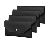 SOIMISS 4pcs Reusable Cash Envelope Wallet Budget Organizer for Money Management, Pu Leather Material with Snap Button Closure, Compact Size 7x3.5 Suitable for Managing Family Expenses