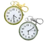 SOIMISS 4pcs Rhinestones Embellished Pocket Watch Clip Keychain Pocket Watch Key Ring for Unisex Use Great for Boys and Girls Adults
