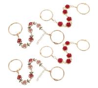 SOIMISS 4pcs Rose Shoe Chain Jewelry Bling Rhinestone Floral Chains Alloy Crystal Shoe Charms Accessories for DIY Garden Party Casual Women Girls