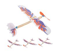 SOIMISS 4pcs Rubber Band Powered Flying Glider Plane DIY Kit for Impact-resistant Foam Aircraft with Bird Design Bright Colors for Outdoor Fun and Skill Building