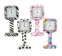 SOIMISS 4pcs Silicone Nurse Fob Watches Clip Hanging Quartz Pocket Watches for Medical Professionals Practical with Dial for Nurses Students and Doctors
