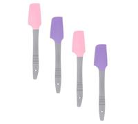 SOIMISS 4Pcs Silicone Wax Spatula Set, Multi-Function Portable Wax Applicators for Hair Removal and Skincare, Household Waxing Stick Tools in Purple and Pink