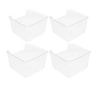 SOIMISS 4pcs Small Square Hamster Sand Bath Box Plastic Bathroom Tray for Gerbil Guinea Pig Hedgehog Small Pet Digging Container